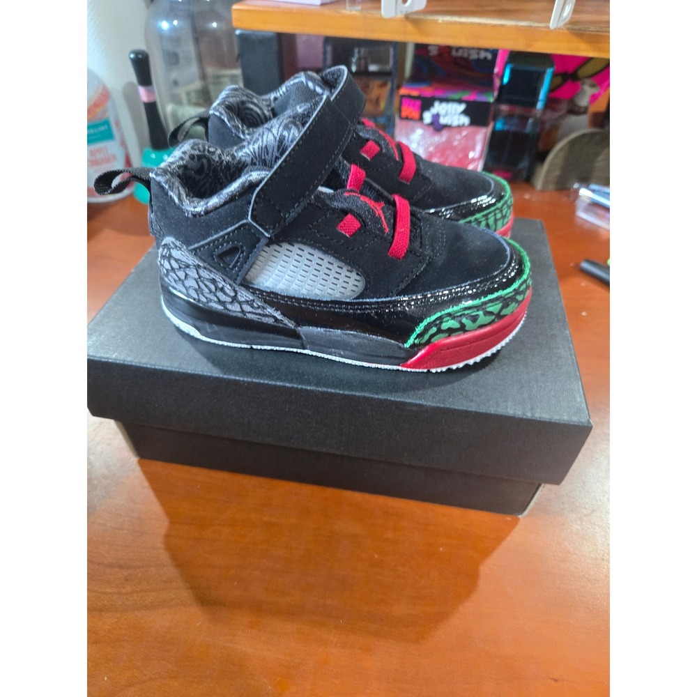 Jordan Spizike Low TD Black Varsity Red Green Elephant FQ3952-060 Toddler 7C